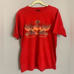 Vintage Red Harley Davidson T Shirt size L